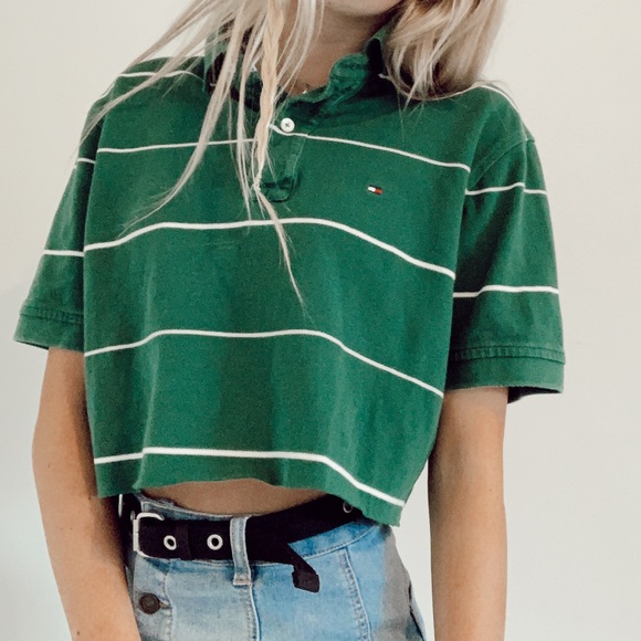 vintage polo crop tee